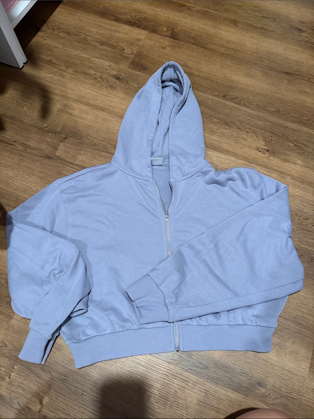 Women's lavender Zip Hoodie - Casual Cropped Pullover